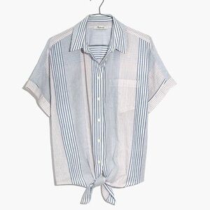 Madewell Tie Front Shirt Rawley Stripe